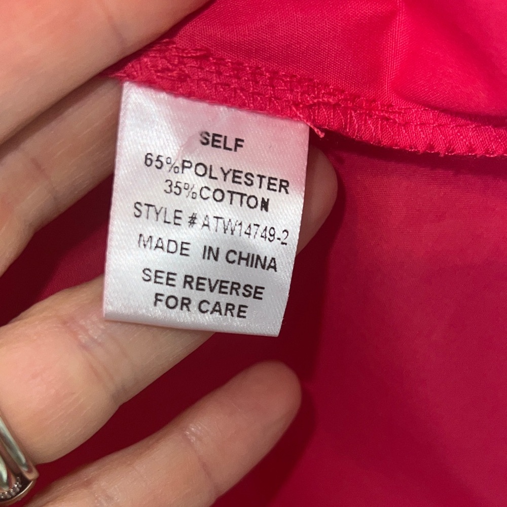 NWOT Women's Pink Ruffle V-Neck Peplum Top - Picture 7 of 8